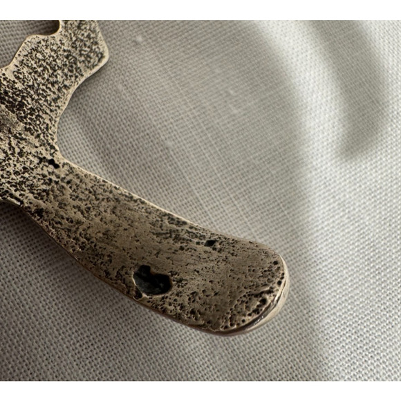 Vintage Native American Cuff Bracelet Double Snake Eyes Lizards Sterling 56 gr - Picture 3 of 8